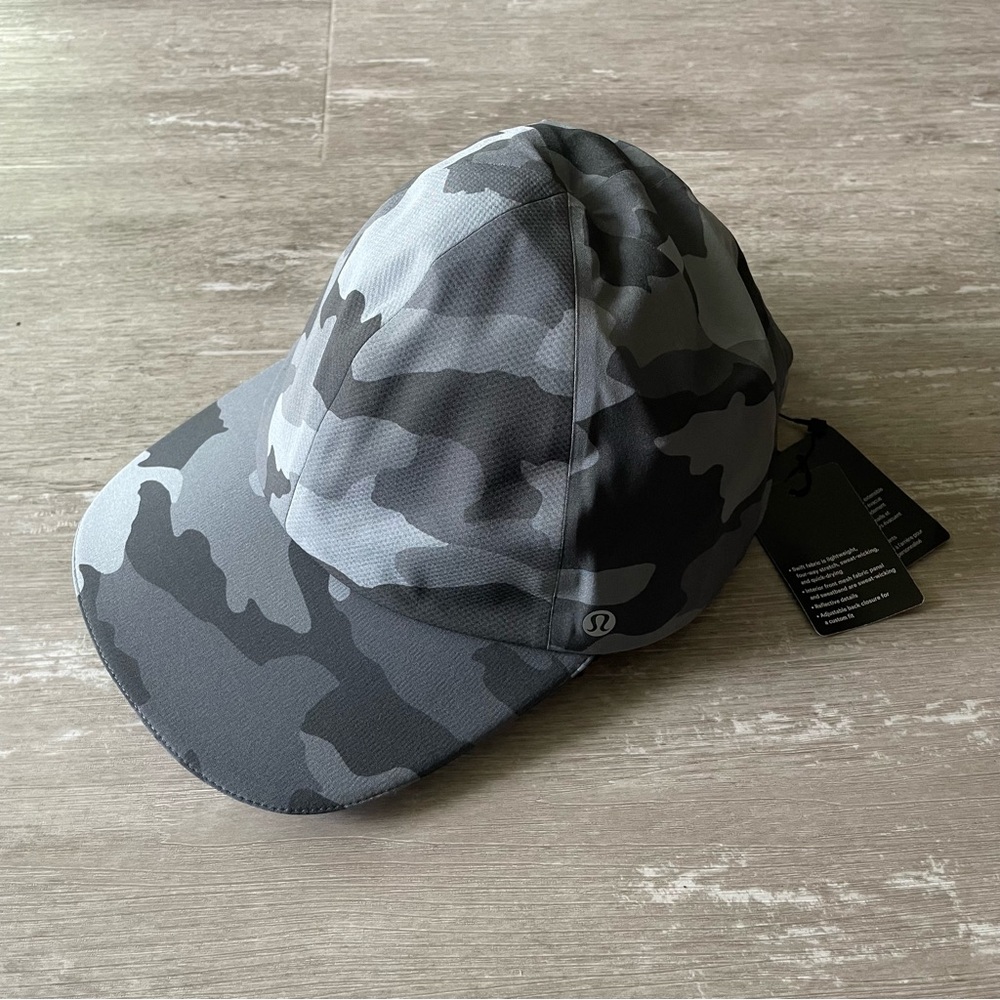 Lululemon Fast and Free Run Hat in Heritage 365 Camo Rhino Grey Multi